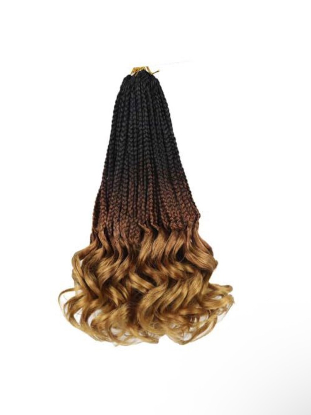 Synthetic Ombre Box Braid Hair Extensions - Black to Brown